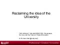 Reclaiming the idea of the University