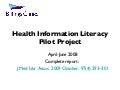 RML Rendezvous - Health Information Literacy