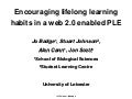 Encouraging lifelong learning habits in a web 2.0 enabled PLE