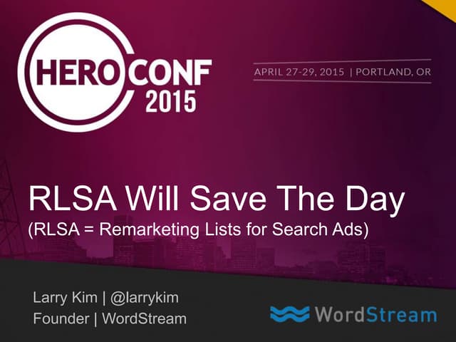 RLSA Will Save The Day! 