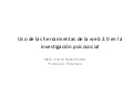 Uso de las herramientas de la web 2.0 en la investigación psicosocial