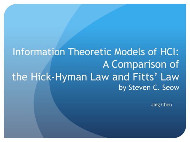 Hick-Hyman & Fitts Law _Jing