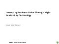 Increasing Business Value Through High-Availability Technology
