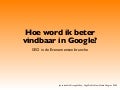 High Profile - Hoe word ik beter vindbaar in zoekmachines?