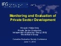 Monitoring and Evaluation of Private Sector Development