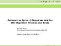 Hirschmann: Automotive SPICE Requirements for development process and tools 