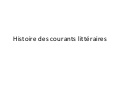 Histoire Des Courants Littéraires