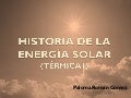 Historia de la energía solar termica I