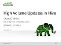 High Volume Updates in Apache Hive