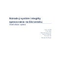 Národný systém integrity spravovania na Slovensku - Hodnotiaca správa