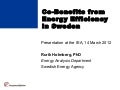 Co-Benefits from Energy Efficiency in Sweden