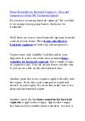 Home remedies for bacterial vaginosis   easy and inexpensive home bv treatment options