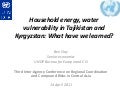 Household energy, water vulnerability in Tajikistan and Kyrgyzstan: What we have learned?