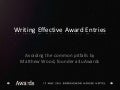Crafting a Winning Awards Entry - a4uAwards 2011