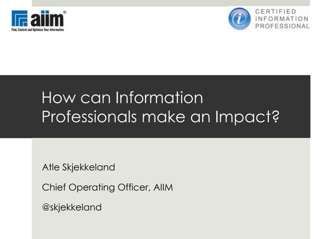 How can information professionals m...