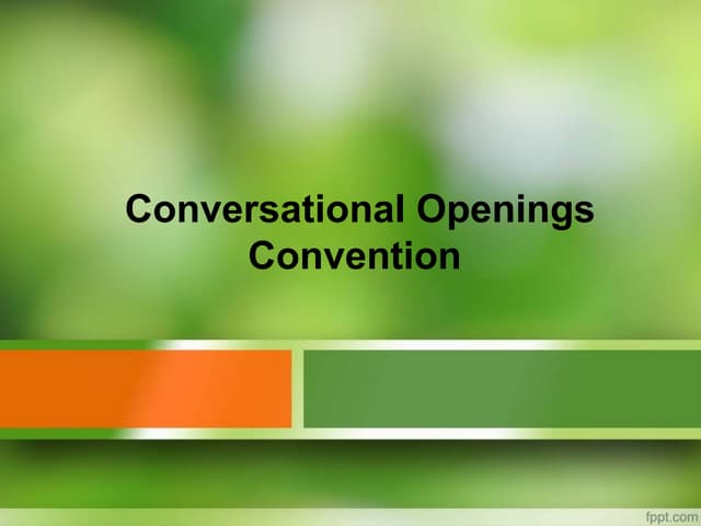 How can you start a conversation when you have nothing to talk