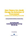 How Finance Can Really Change Behaviour Of Procurement