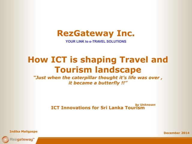 How ICT is shaping Travel and Touri...