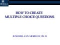 How to create multiple choice questions