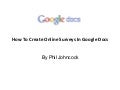 How To Create Online Surveys In Google Docs