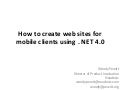 How To Create Web Sites For Mobile Clients