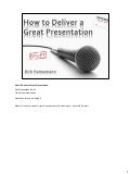 How to Deliver a Great Presentation