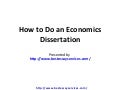 How to do an economics dissertation