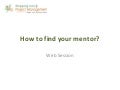 How to find your mentor