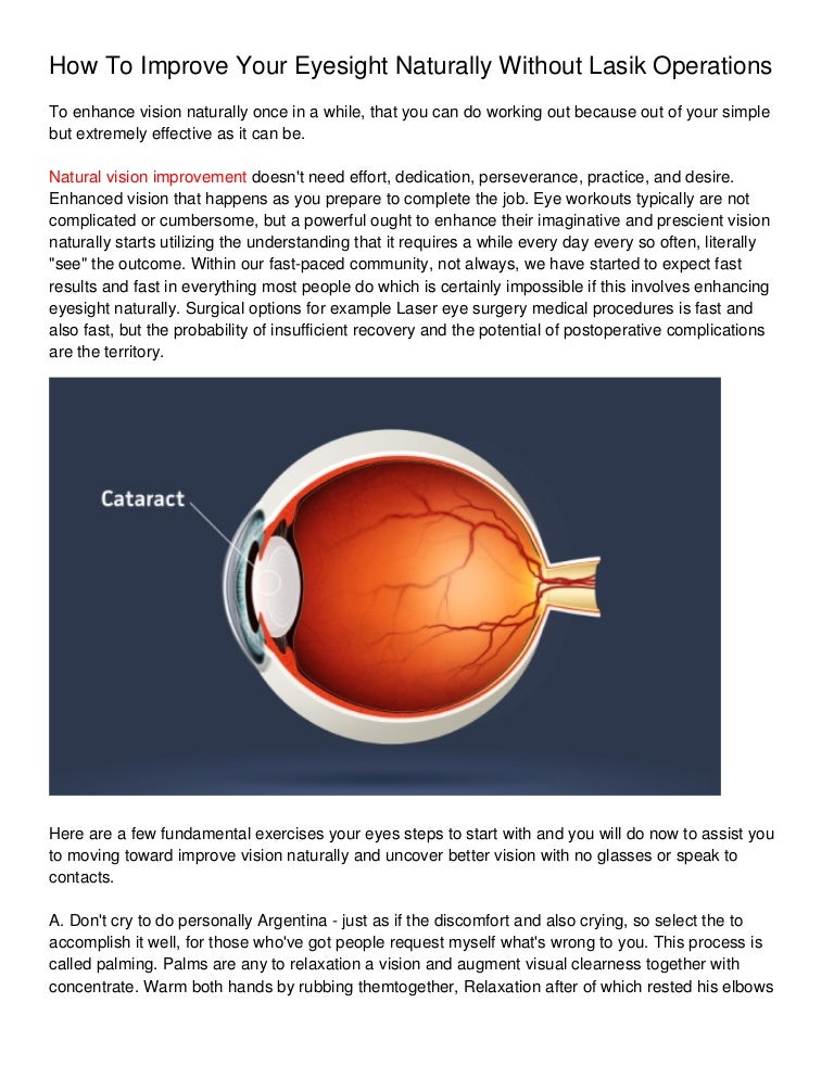 How to improve your eyesight naturally without lasik operations
