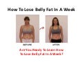 How To Lose Belly Fat In A Week