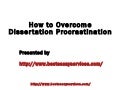 How to overcome dissertation procastination