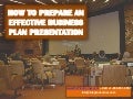 How to prepare an effective business plan presentation