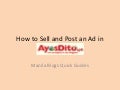 How to Sell and Post an ad in AyosDito.Ph