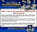 How to succeed money with belong to course quickly