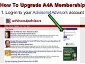 How To Upgrade Your Membership To Advisors4Advisors