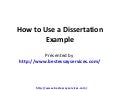 How to use a dissertation example