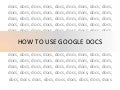 How To Use Google Docs
