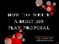 How  to  write a business  plan proposal