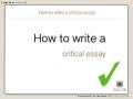 How to write a critical essay