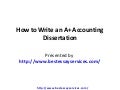 How to write an a+ accounting dissertation