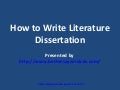 How to write literature dissertation