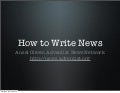How To Write News Tutorial