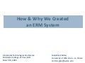 How & Why We Created an ERM