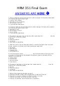 HRM 531 HRM/531 Final EXAM MCQ`s Correct Answers 100%