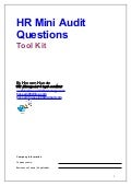 Hr mini audit questions & tool kit