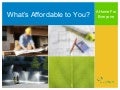 What’s Affordable to You?