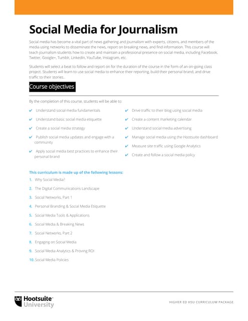 Social Media for Journalism Curricu...