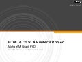 HTML & CSS: A Printer's Primer