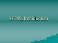 HTML Introduction
