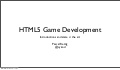 HTML5 Game Development Introduction
